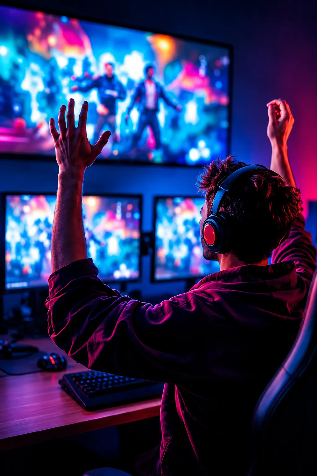 Students training in an esports gaming arena